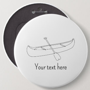 Badge Rond 15,2 Cm Bouton de canoe en dessin au trait personnalisé