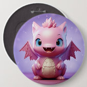 Badge Rond 15,2 Cm Bouton de dragon bébé mignon (Devant & derrière)