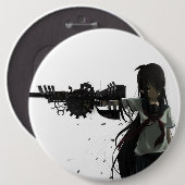 Badge Rond 15,2 Cm Bouton de fille d'Anime (Devant & derrière)