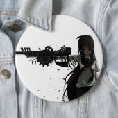 Badge Rond 15,2 Cm Bouton de fille d'Anime (En situation)