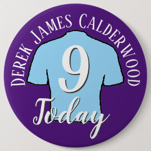 Badge Rond 15,2 Cm Bouton de football 9e anniversaire pour personnali
