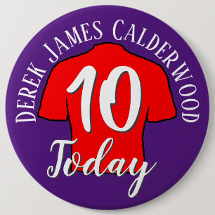 Badge Rond 15,2 Cm Bouton de football du 10e anniversaire pour person