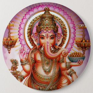 Badge Rond 15,2 Cm Bouton de Ganesha - version 7