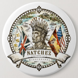 Badge Rond 15,2 Cm Bouton de joint de ville de Natchez