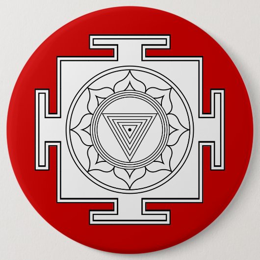 Badge Rond 15,2 Cm Bouton de Kali Yantra (Devant)