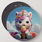 Badge Rond 15,2 Cm Bouton de licorne mignonne (Devant & derrière)