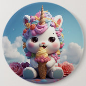Badge Rond 15,2 Cm Bouton de licorne mignonne (Devant)