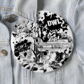 Badge Rond 15,2 Cm Bouton de MONSTOR DWL (En situation)