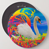 Badge Rond 15,2 Cm Bouton de nid de cygne (Devant & derrière)