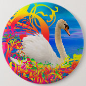Badge Rond 15,2 Cm Bouton de nid de cygne (Devant)