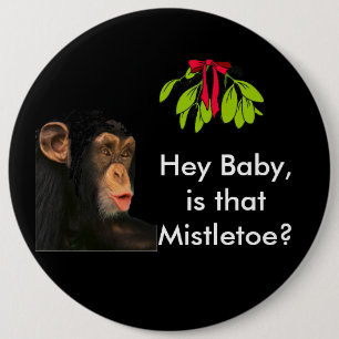 Badge Rond 15,2 Cm Bouton de Noël Mistletoe