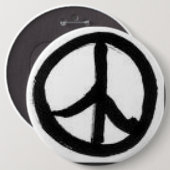 Badge Rond 15,2 Cm Bouton de signe de paix (Devant & derrière)
