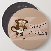 Badge Rond 15,2 Cm Bouton de singe de couche-culotte (Devant & derrière)