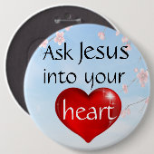 Badge Rond 15,2 Cm Bouton Demander à Jésus (Devant & derrière)
