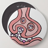 Badge Rond 15,2 Cm Bouton des neurotransmetteurs cardiaques de Valent (Devant & derrière)