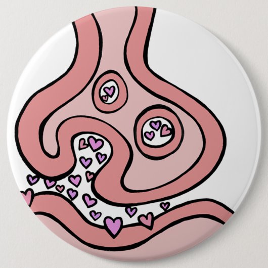 Badge Rond 15,2 Cm Bouton des neurotransmetteurs cardiaques de Valent (Devant)