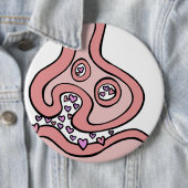 Badge Rond 15,2 Cm Bouton des neurotransmetteurs cardiaques de Valent (En situation)