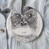 Badge Rond 15,2 Cm Bouton Dessin Orangoutan pour singe Année 2016 (En situation)