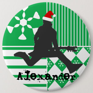 Badge Rond 15,2 Cm Bouton d'étiquette de nom de bas de Noël de