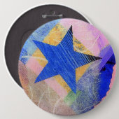 Badge Rond 15,2 Cm Bouton d'étoile bleue (Devant & derrière)