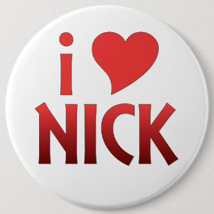 Badge Rond 15,2 Cm Bouton d'extra large de Nick de coeur du rouge   I