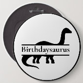 Badge Rond 15,2 Cm Bouton Dinosaur Anniversaire (Devant & derrière)