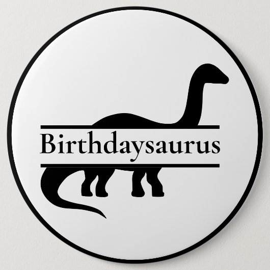 Badge Rond 15,2 Cm Bouton Dinosaur Anniversaire (Devant)