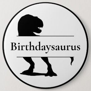 Badge Rond 15,2 Cm Bouton Dinosaur T Rex Birthdaysauce