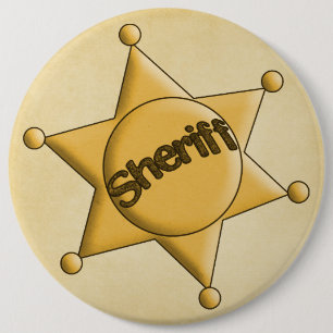 Badge Rond 15,2 Cm Bouton d'insigne du shérif pour enfants