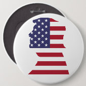 Badge Rond 15,2 Cm Bouton Drapeau Trump (Devant & derrière)