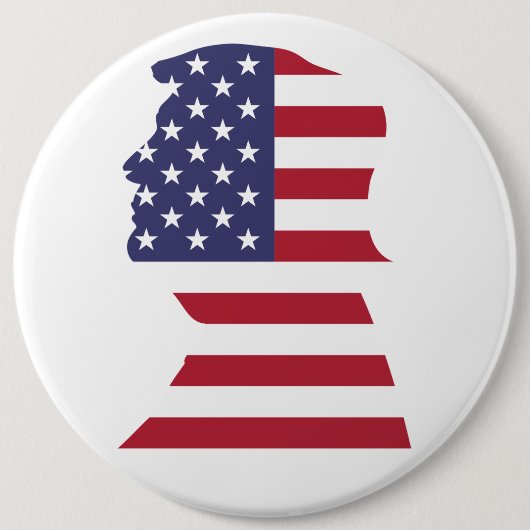 Badge Rond 15,2 Cm Bouton Drapeau Trump (Devant)