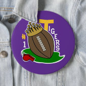 Badge Rond 15,2 Cm Bouton du football (En situation)