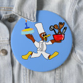 Badge Rond 15,2 Cm Bouton Ducky Kazoo Blue Cartoon Chef (En situation)