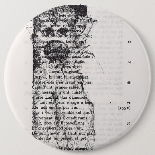 Badge Rond 15,2 Cm Bouton Étrange singe Année 2016