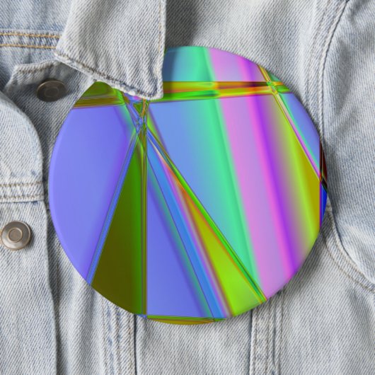 Badge Rond 15,2 Cm Bouton Fractals (En situation)