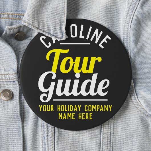 Badge Rond 15,2 Cm Bouton Guide d'excursions (En situation)