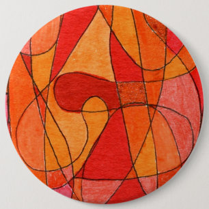 Badge Rond 15,2 Cm Bouton "Hot Spot" Art Abstrait
