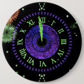 Badge Rond 15,2 Cm Bouton Iris Clock Purple (Devant)