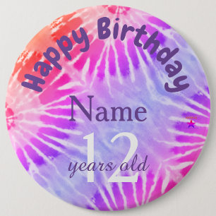 Badge Rond 15,2 Cm Bouton Joyeux anniversaire pour fille - HAMbyWG