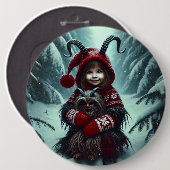 Badge Rond 15,2 Cm Bouton Krampus de Noël (Devant & derrière)