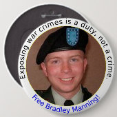 Badge Rond 15,2 Cm bouton libre de BradleyManning de 6 pouces (Devant & derrière)