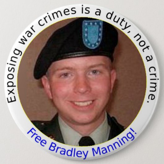 Badge Rond 15,2 Cm bouton libre de BradleyManning de 6 pouces (Devant)