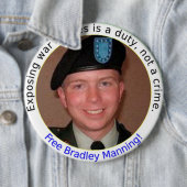 Badge Rond 15,2 Cm bouton libre de BradleyManning de 6 pouces (En situation)