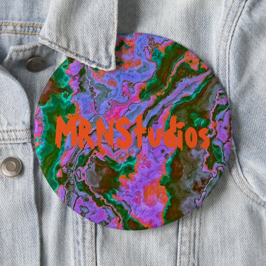 Badge Rond 15,2 Cm Bouton Marbre aigre (En situation)