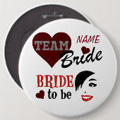 Badge Rond 15,2 Cm Bouton "Mariée" (Devant & derrière)