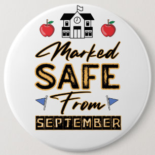 Badge Rond 15,2 Cm Bouton Marqué en sécurité à partir de septembre