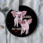 Badge Rond 15,2 Cm Bouton mignon de porcs de nourriture d'amis pas (En situation)