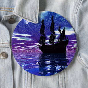Badge Rond 15,2 Cm Bouton Moon Voyager