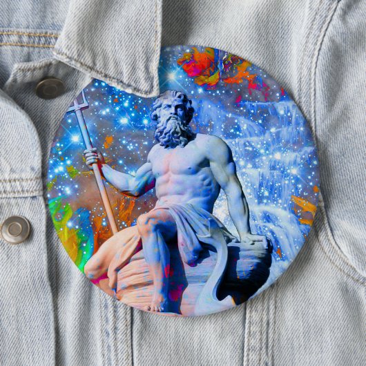 Badge Rond 15,2 Cm Bouton Neptune (En situation)