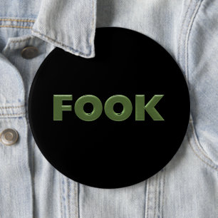 Badge Rond 15,2 Cm Bouton noir colossal Fook